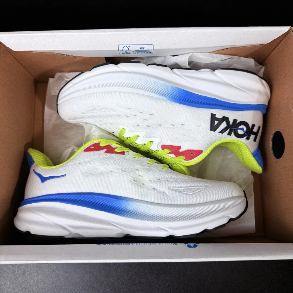 Hoka One One Clifton 9 Mens Size 7.5D White Running Shoes 1127895-BVR Athleisure